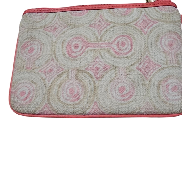 COACH Audrey Op Art Swirl Pink and Cream Wristlet Clutch - Picture 6 of 7